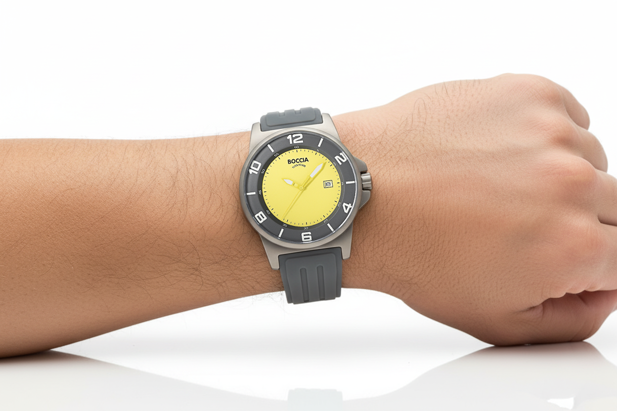 boccia-3535-65-titanium-herrenuhr-gelb-grau-45mm image 2