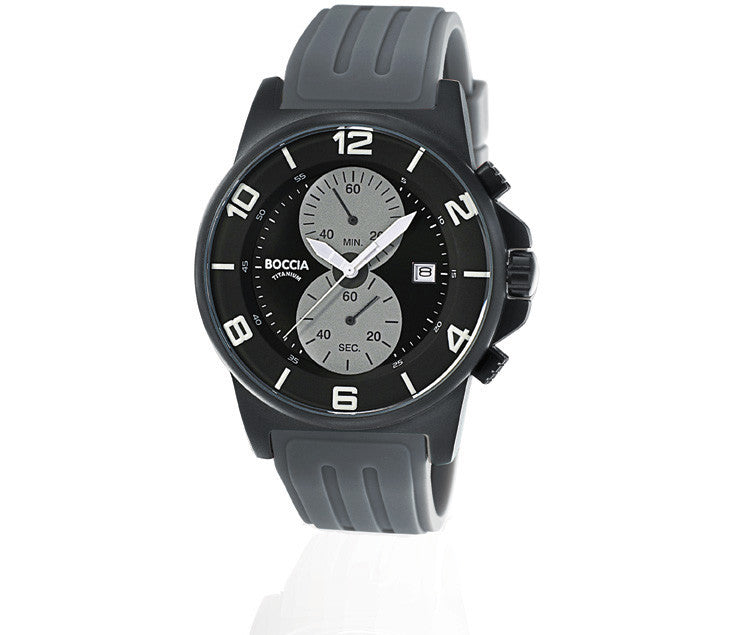 boccia-id-titanium-3777-07-herren-chronograph-titan-kautschuk-45-mm image 2